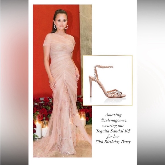 New AQUAZZURA Tequila 85 Blush Leather Sandals $1,525 36 - Picture 4 of 15